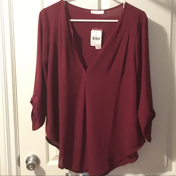 Lush Tops - Burgundy blouse Lush Tops - Burgundy blouse
